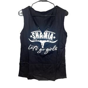 Women’s Black Sleeveless Shania Twain Country Music Shirt Sz Medium New